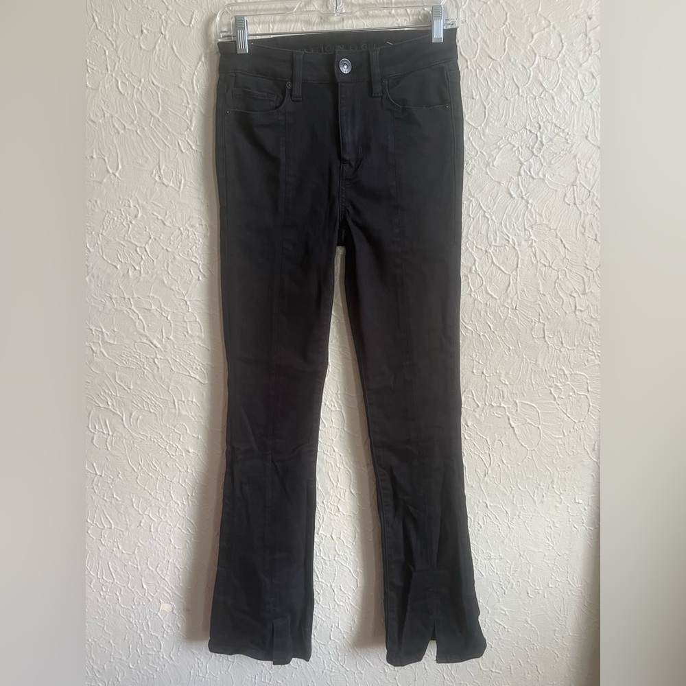 American Eagle Outfitters Black next level stretch kick boot Flare Jeans sz 4